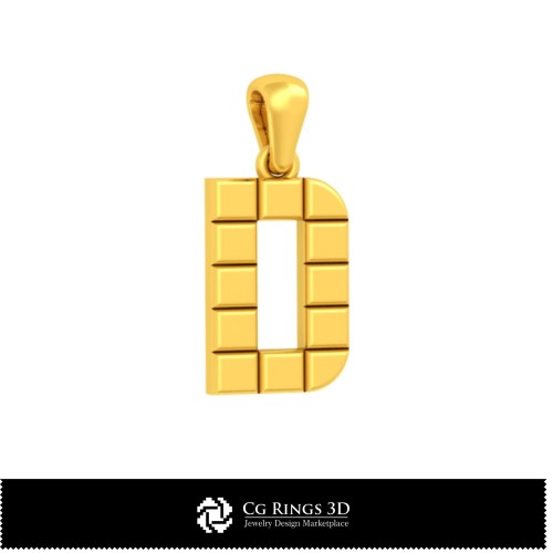 3D-CAD-Kollektion von Anhängern mit Initialen Zuhause, Schmuck 3D-CAD, Anhänger 3D-CAD, Schmuckkollektionen 3D-CAD,