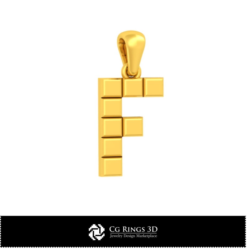 Colección 3D CAD de Colgantes con Iniciales Hogar, Joyería 3D CAD, Colgantes 3D CAD, Colecciones de Joyería 3D CAD, Pluma de
