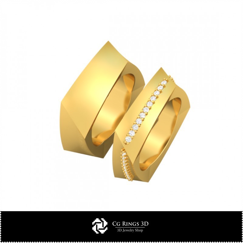 Bague de mariage 3D avec diamants Accueil, Bijoux CAO 3D, Bagues CAO 3D, Alliances CAO 3D