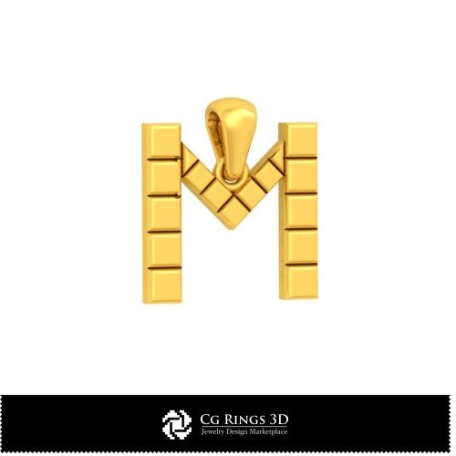 3D-CAD-Kollektion von Anhängern mit Initialen Zuhause, Schmuck 3D-CAD, Anhänger 3D-CAD, Schmuckkollektionen 3D-CAD,