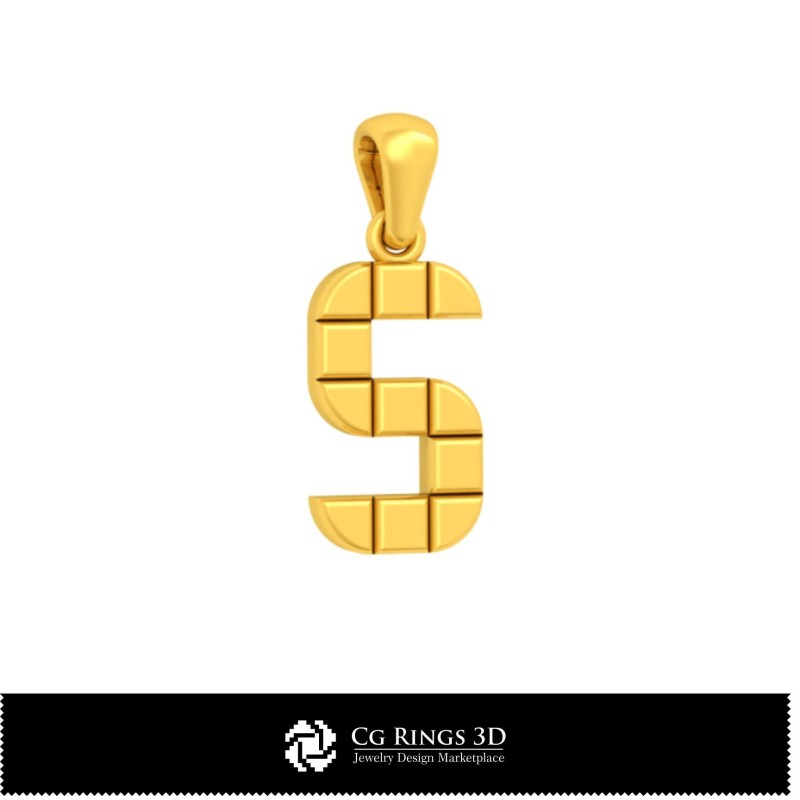 Collezione 3D CAD di Ciondoli con Iniziali Casa, Gioielli 3D CAD, Ciondoli 3D CAD, Collezioni di Gioielli 3D CAD, Penna Lettera
