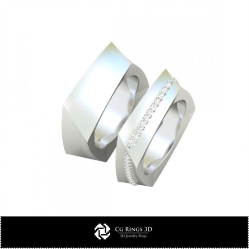 Anello da Sposa 3D con Diamanti Home, Gioielleria CAD 3D, Anelli CAD 3D, Fedi Nuziali 3D