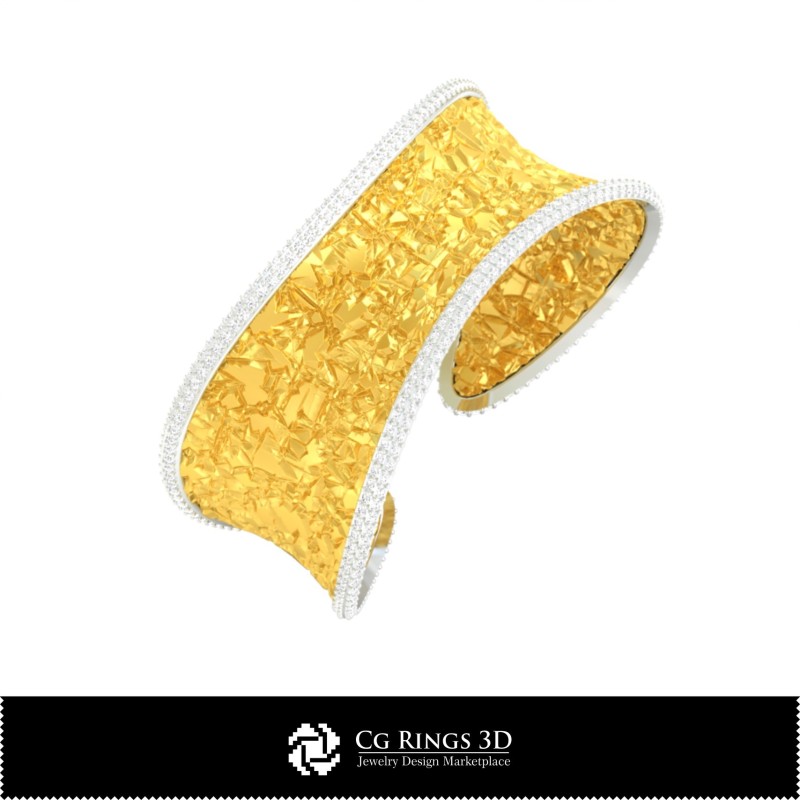 3D CAD 冰手链 家居配饰, 珠宝 3D CAD, 手链 3D CAD, 3D 钻石手链, 3D 手链, 3D 宽手镯