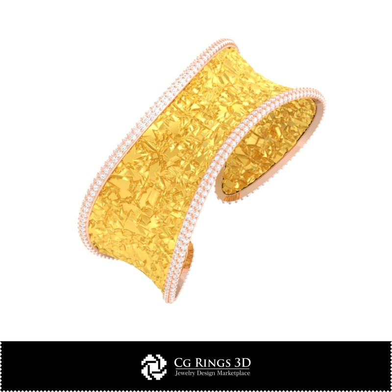 Bracciale Ice CAD 3D per casa, Gioielli CAD 3D, Bracciali CAD 3D, Bracciali con diamanti 3D, Bracciali 3D, Bracciale rigido