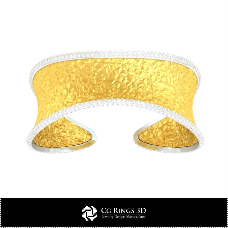 Brățară Ice 3D CAD pentru casă, Bijuterii 3D CAD, Brățări 3D CAD, Brățări cu diamante 3D, Brățări 3D, Brățară tip cuff 3D