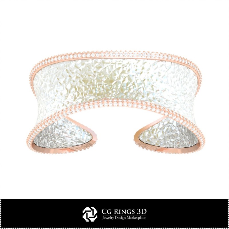 Brățară Ice 3D CAD pentru casă, Bijuterii 3D CAD, Brățări 3D CAD, Brățări cu diamante 3D, Brățări 3D, Brățară tip cuff 3D