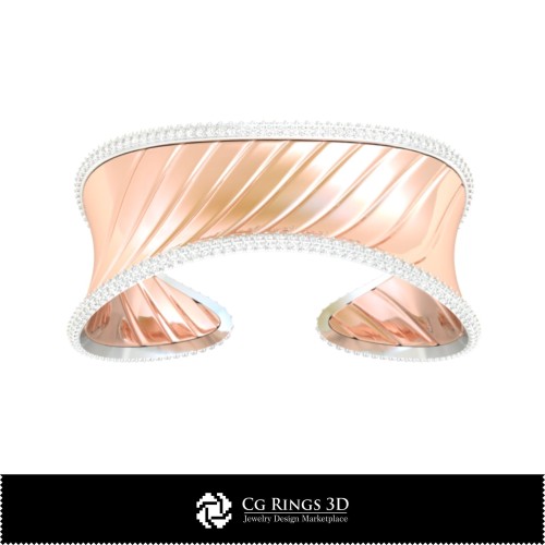 3D CAD 冰链手镯 家居、珠宝 3D CAD、手链 3D CAD、3D 钻石手链、3D 手链、3D 宽手镯