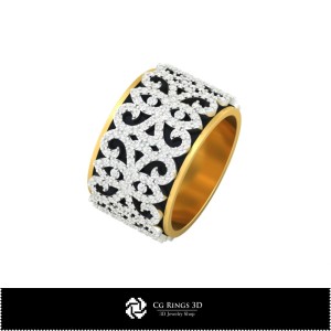 Verighete 3D pentru femei cu diamante Acasă, Bijuterii CAD 3D, Inele CAD 3D, Verighete 3D