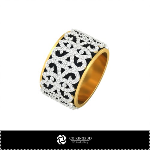 3D Damen-Eheringe mit Diamanten Home, Schmuck 3D CAD, Ringe 3D CAD, Eheringe 3D