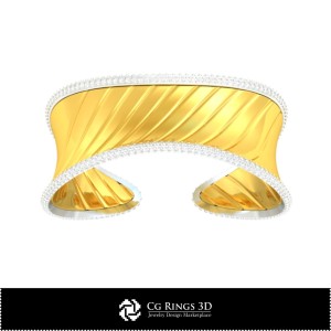 3D CAD 冰链手镯 家居、珠宝 3D CAD、手链 3D CAD、3D 钻石手链、3D 手链、3D 宽手镯 2