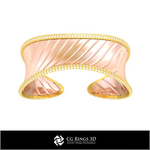 Bracelet Ice en CAO 3D, Bijoux CAO 3D, Bracelets CAO 3D, Bracelets diamant 3D, Bracelets 3D, Bracelet manchette 3D