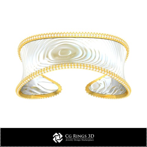 Bracelet Ice 3D CAO Maison, Bijoux 3D CAO, Bracelets 3D CAO, Bracelets Diamant 3D, Bracelets 3D, Bracelet Manchette 3D