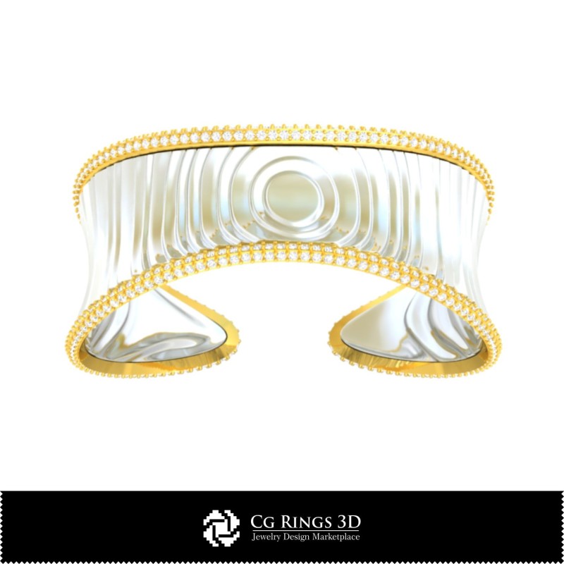 3D CAD 冰手链 家居，珠宝 3D CAD，手链 3D CAD，3D 钻石手链，3D 手链，3D 宽袖手镯