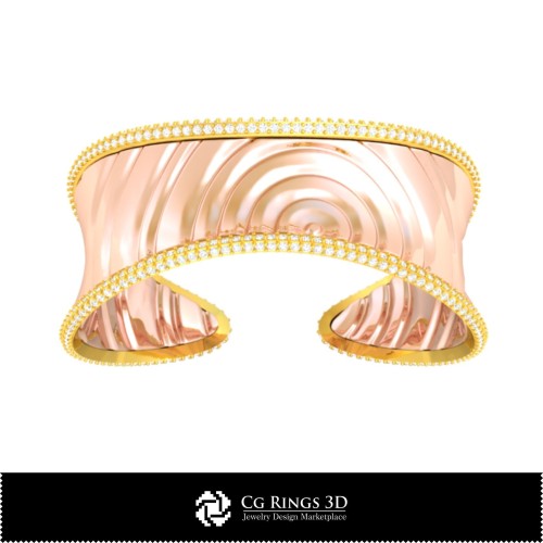 Brățară Ice 3D CAD Acasă, Bijuterii 3D CAD, Brățări 3D CAD, Brățări cu diamante 3D, Brățări 3D, Brățară tip cuff 3D