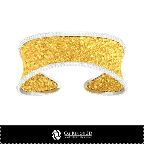 Bracelet Ice 3D CAO Maison, Bijoux 3D CAO, Bracelets 3D CAO, Bracelets diamant 3D, Bracelets 3D, Bracelet manchette 3D