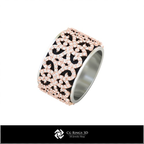 3D Damen-Eheringe mit Diamanten Home, Schmuck 3D CAD, Ringe 3D CAD, Eheringe 3D