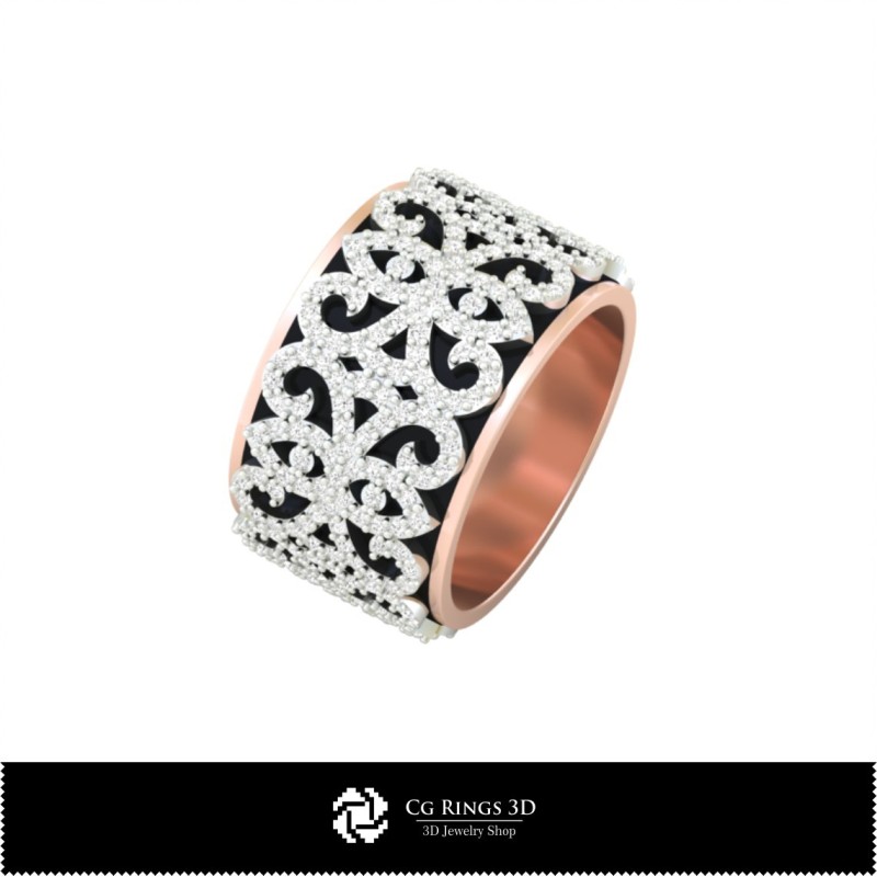 Aros de boda femeninos 3D con diamantes Inicio, Joyería CAD 3D, Anillos CAD 3D, Aros de boda 3D