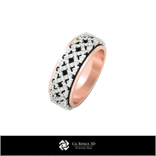 Alliances de mariage 3D pour femmes avec diamants - Bijoux 3D CAO, Bagues 3D CAO, Alliances 3D