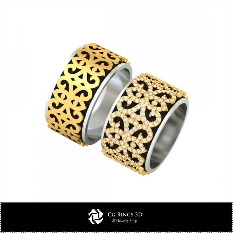 Bague de mariage 3D avec diamants Home, Bijoux 3D CAO, Bagues 3D CAO, Alliances 3D