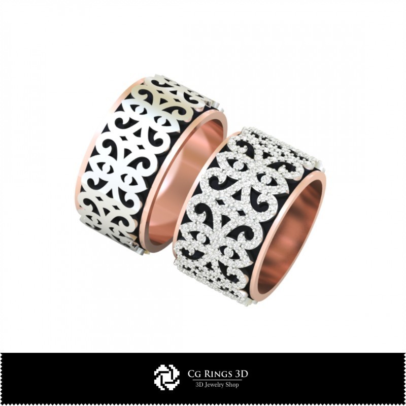 3D-Ehering mit Diamanten Home, Schmuck 3D-CAD, Ringe 3D-CAD, Eheringe 3D