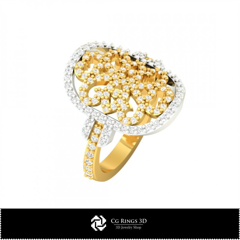 Bague à diamant 3D, Bijoux DAO 3D, DAO de bagues 3D, Bagues à diamant 3D, Bagues de mode 3D