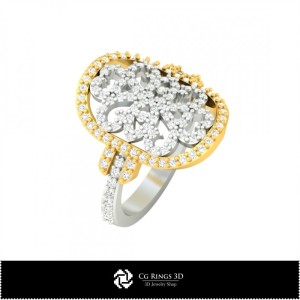 Anillo de diamante 3D para el hogar, Joyería CAD 3D, Anillos CAD 3D, Anillos de diamante 3D, Anillos de moda 3D 2