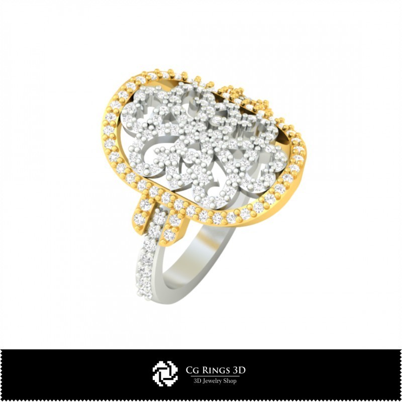 Anillo de diamante 3D para el hogar, Joyería CAD 3D, Anillos CAD 3D, Anillos de diamante 3D, Anillos de moda 3D