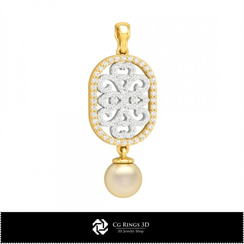 Pendentif perle 3D maison, Bijoux CAO 3D, Pendentifs CAO 3D, Pendentifs perle 3D