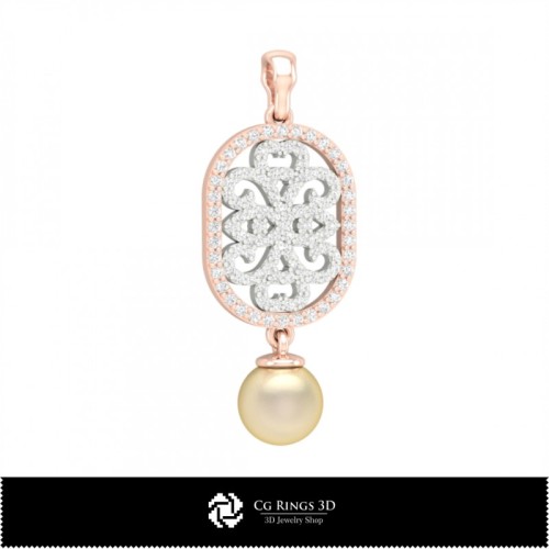 Pendentif perle 3D maison, Bijoux CAO 3D, Pendentifs CAO 3D, Pendentifs perle 3D