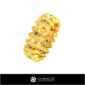 Inel floral 3D CAD pentru acasă, bijuterii 3D CAD