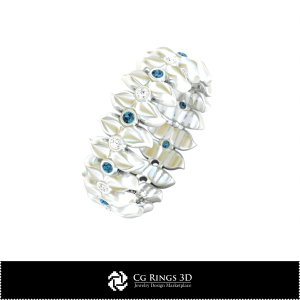 Inel floral 3D CAD pentru acasă, bijuterii 3D CAD 2