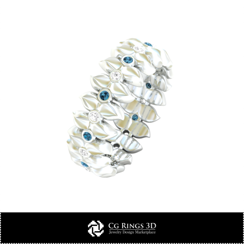 Anello floreale in CAD 3D per la casa, gioielleria CAD 3D