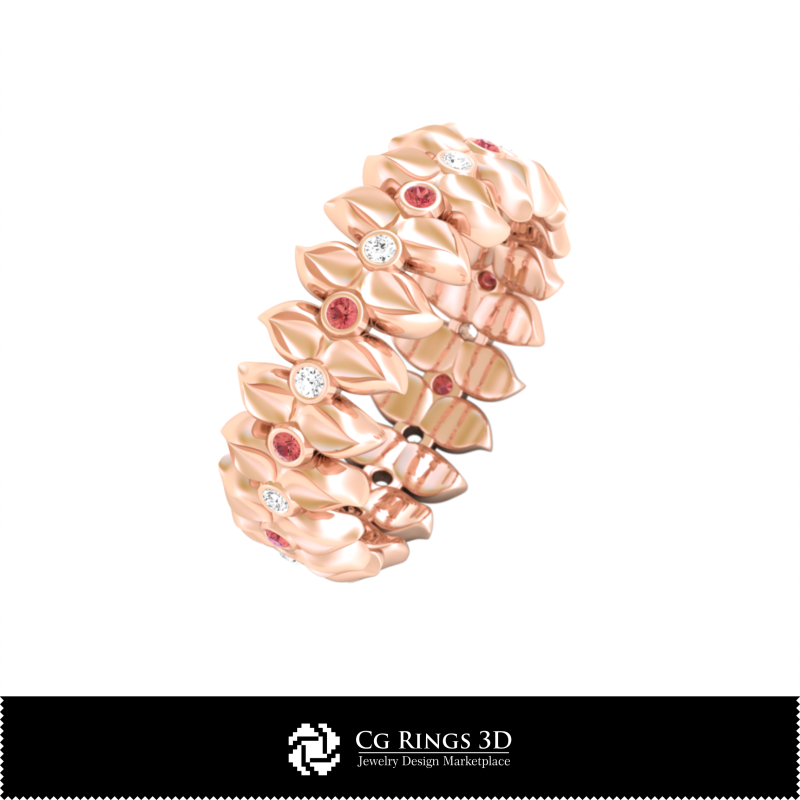 3D CAD Floral Ring Home, Jewelry 3D CAD