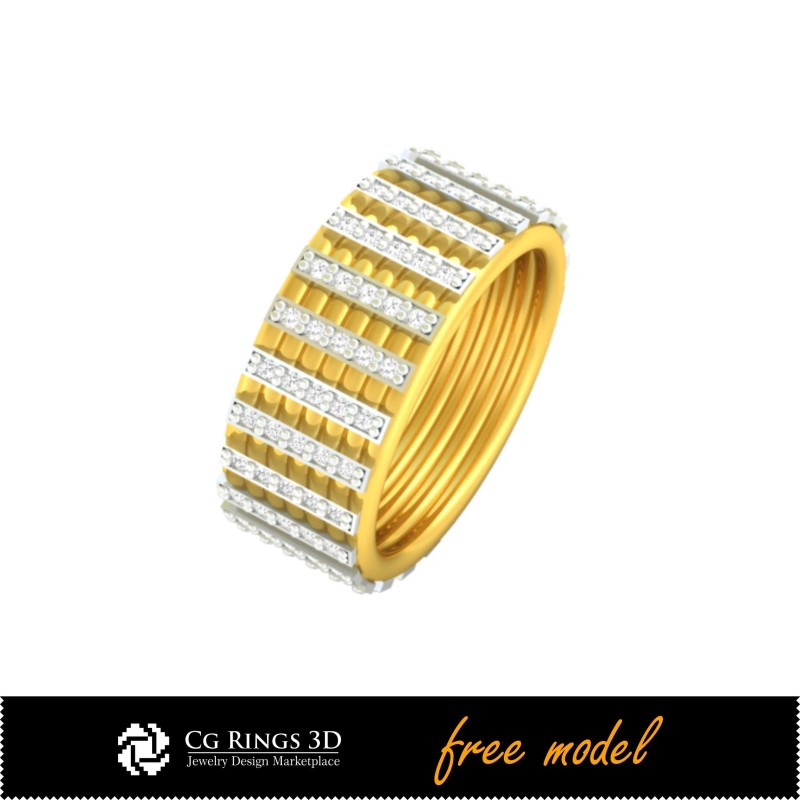 Anillo CAD 3D - Modelo 3D gratuito para el hogar, CAD 3D de joyería, joyería 3D gratis, CAD 3D de anillos, alianzas de boda 3D,