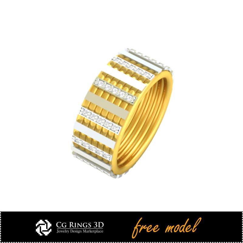 3D-CAD-Ring - Kostenloses 3D-Modell Zuhause, Schmuck 3D-CAD, Kostenloser 3D-Schmuck, Ringe 3D-CAD, Eheringe 3D, Eternity-Ringe