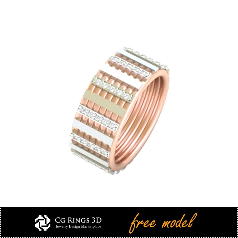 Anillo CAD 3D - Modelo 3D gratuito para el hogar, CAD de joyería 3D, joyería 3D gratis, anillos CAD 3D, alianzas de boda 3D,