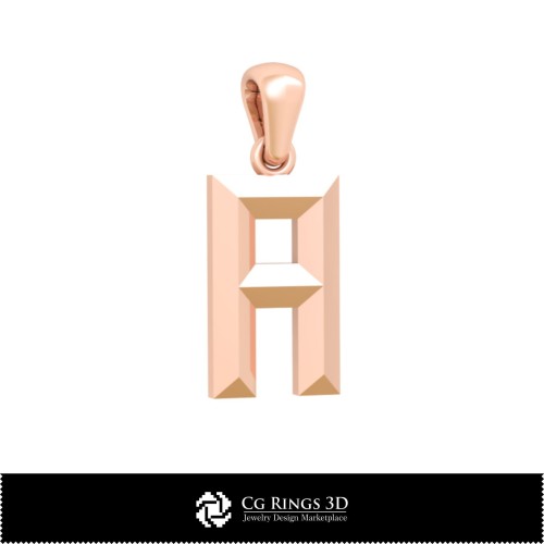 Colgante 3D CAD con Letra A para el Hogar, Joyería 3D CAD, Colgantes 3D CAD, Colgantes con Letra 3D