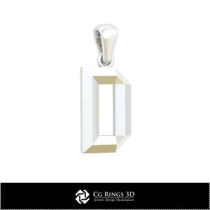 3D CAD Pendant With Letter D Home, Jewelry 3D CAD, Pendants 3D CAD , 3D Letter Pendants 2