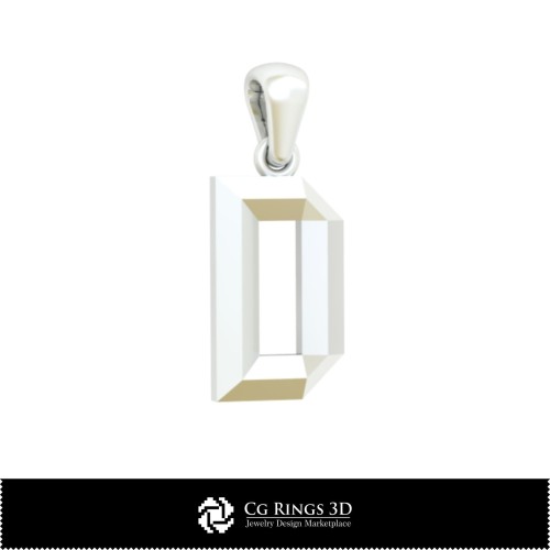 3D-CAD-Anhänger mit Buchstabe D für Zuhause, Schmuck 3D-CAD, Anhänger 3D-CAD, 3D-Buchstabenanhänger