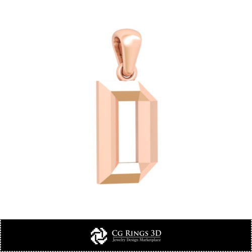 Pendentif 3D CAO avec lettre D Maison, Bijoux 3D CAO, Pendentifs 3D CAO, Pendentifs lettre 3D