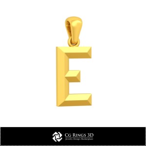 Pendentif 3D DAO avec lettre E Maison, Bijoux 3D DAO, Pendentifs 3D DAO, Pendentifs lettre 3D