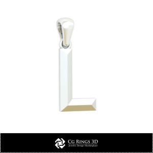 Pendentif 3D CAO avec Lettre L Maison, Bijoux 3D CAO, Pendentifs 3D CAO, Pendentifs Lettre 3D 2