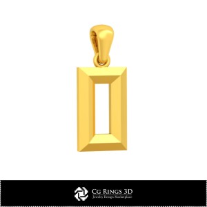 3D-CAD-Anhänger mit Buchstabe O Zuhause, Schmuck 3D-CAD, Anhänger 3D-CAD, 3D-Buchstabenanhänger