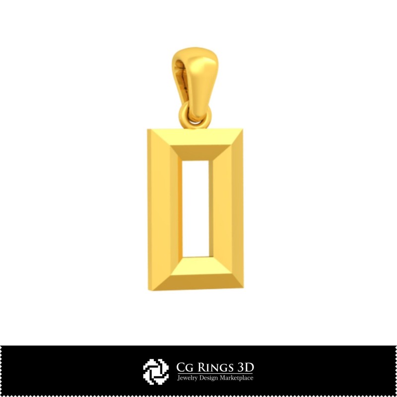 3D-CAD-Anhänger mit Buchstabe O Zuhause, Schmuck 3D-CAD, Anhänger 3D-CAD, 3D-Buchstabenanhänger