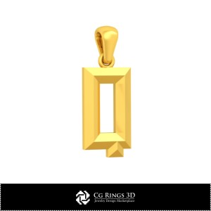 Pandantiv 3D CAD cu litera Q Home, Bijuterii 3D CAD, Pandantive 3D CAD, Pandantive cu litere 3D