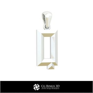 3D CAD Pendant With Letter Q Home, Jewelry 3D CAD, Pendants 3D CAD , 3D Letter Pendants 2