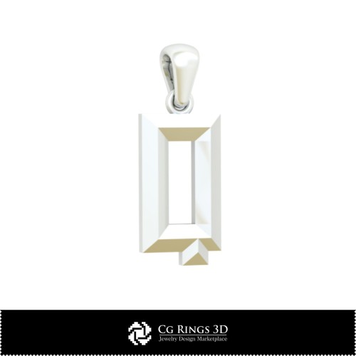 Colgante 3D CAD con letra Q para el hogar, Joyería 3D CAD, Colgantes 3D CAD, Colgantes con letra 3D