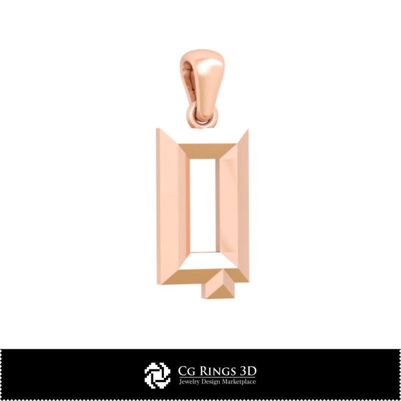 字母Q家居3D CAD吊坠，珠宝3D CAD，吊坠3D CAD，3D字母吊坠