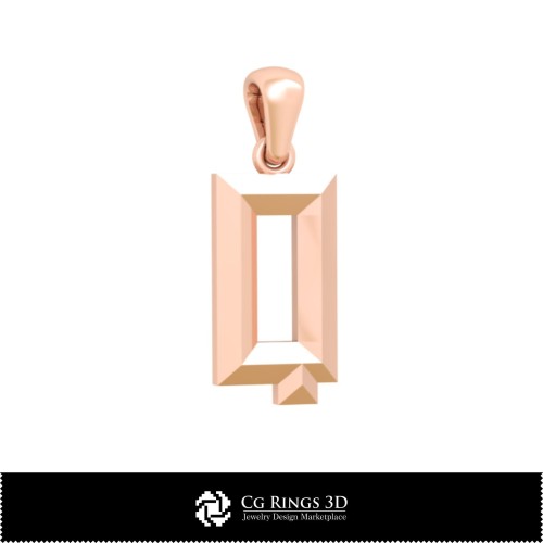 3D-CAD-Anhänger mit Buchstabe Q Zuhause, Schmuck 3D-CAD, Anhänger 3D-CAD, 3D-Buchstabenanhänger