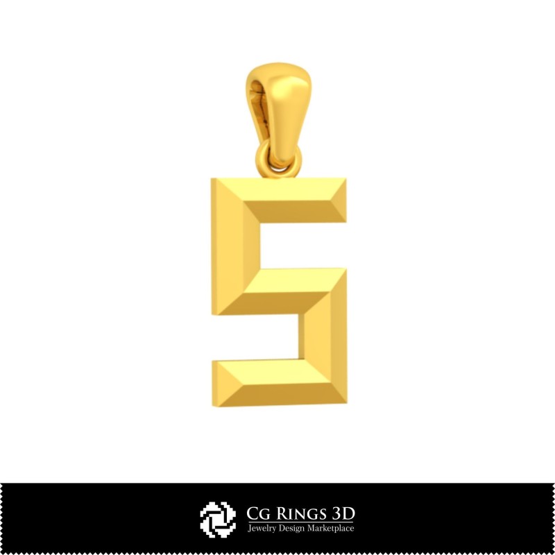 3D-CAD-Anhänger mit Buchstabe S Home, Schmuck 3D-CAD, Anhänger 3D-CAD, 3D-Buchstabenanhänger